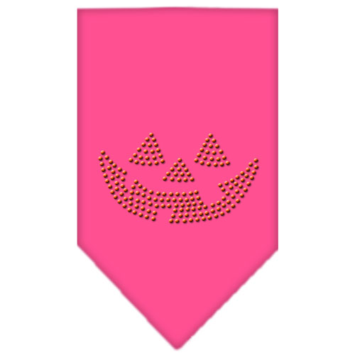 Jack O Lantern Rhinestone Bandana Bright Pink Small